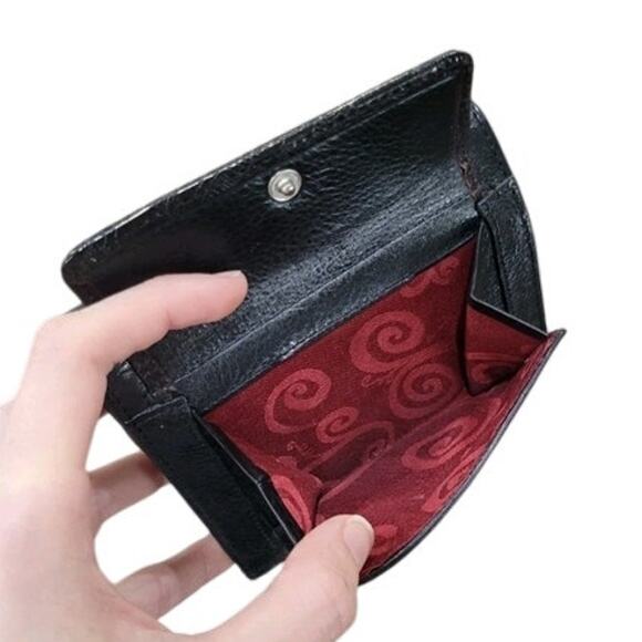 Brighton Black Embossed Leather Wallet - Hearts & Paisley Design - Elegant Style - Picture 12 of 12